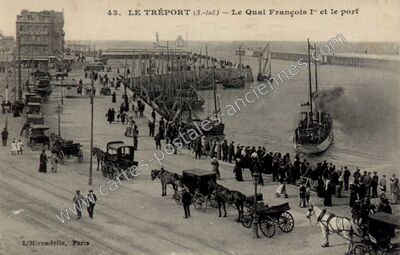 Carte postale ancienne Le Quai François Ier et le port — Le Tréport (Seine-Maritime)