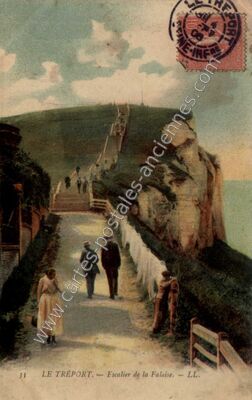 Carte postale ancienne Escalier de la Falaise — Le Tréport (Seine-Maritime)