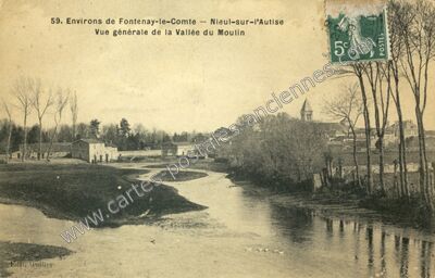 Carte postale ancienne Vue générale de la Vallée du Moulin — Nieul-sur-l'Autise (Vendée)