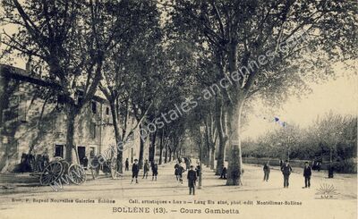 Carte postale ancienne Cours Gambetta — Bollène (Vaucluse)