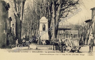 Carte postale ancienne La grande Fontaine — Bollène (Vaucluse)