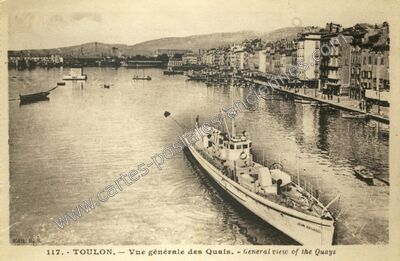 Carte postale ancienne Vue générale des Quais — Toulon (Var)
