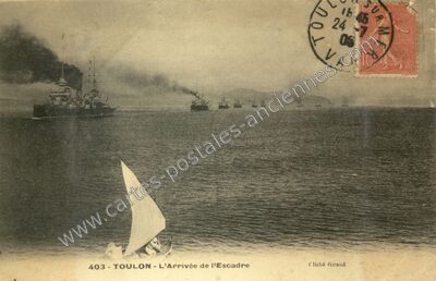 Carte postale ancienne L'Arrivée de l'Escadre — Toulon (Var)