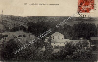 Carte postale ancienne La mecanique — Argenton Chateau (Deux-Sèvres)