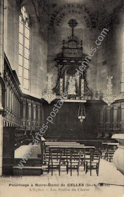 Carte postale ancienne Pèlerinage à Notre-Dame de Celles, L'Église - Les Stalles du Chœur — Celles-sur-Belle (Deux-Sèvres)