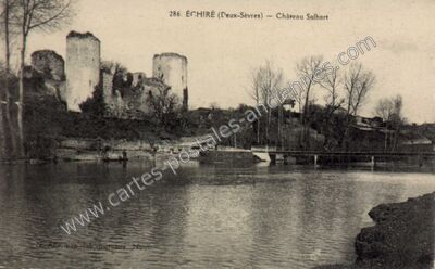 Carte postale ancienne Chateau Salbart — Échiré (Deux-Sèvres)