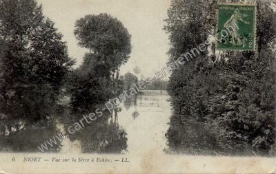 Carte postale ancienne Vue sur la Sèvre à Echire — Échiré (Deux-Sèvres)