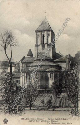 Carte postale ancienne Eglise Saint-Hilaire (XIe et XIIe siècles) - Chevet — Melle (Deux-Sèvres)