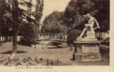 Carte postale ancienne Jardin de la Brêche — Niort (Deux-Sèvres)