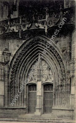 Carte postale ancienne Portail de l'Eglise Notre-Dame — Niort (Deux-Sèvres)