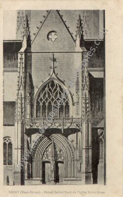 Carte postale ancienne Portail latéral Nord de l'église Notre Dame — Niort (Deux-Sèvres)