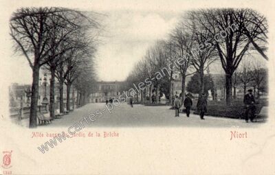 Carte postale ancienne Allée basse du Jardin de la Brèche — Niort (Deux-Sèvres)