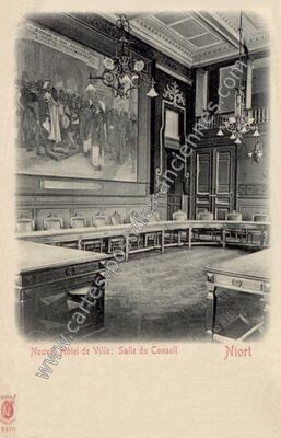 Carte postale ancienne Nouvel Hôtel de Ville; Salle du Conseil — Niort (Deux-Sèvres)