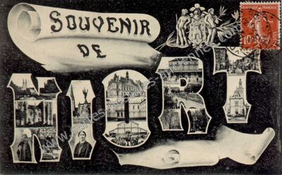 Carte postale ancienne SOUVENIR — Niort (Deux-Sèvres)