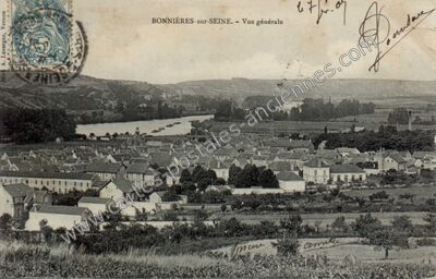 Carte postale ancienne Vue générale — Bonnières-sur-Seine (Yvelines)
