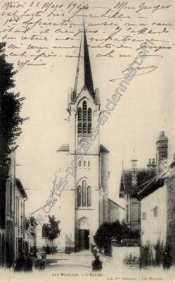 Carte postale ancienne L'Église — Les Mureaux (Yvelines)