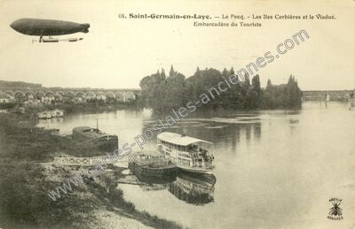 Carte postale ancienne Dirigeable — Saint-Germain-en-Laye (Yvelines)