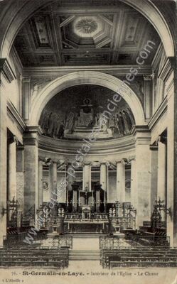 Carte postale ancienne Intérieur de l'Eglise - Le Chœur — Saint-Germain-en-Laye (Yvelines)