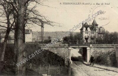 Carte postale ancienne Rue de Triel — Vernouillet (Yvelines)