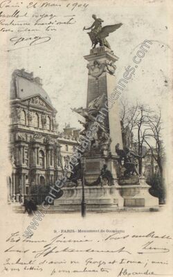 Carte postale ancienne Monument Gambetta — Paris 1e (Paris)