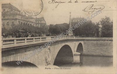 Carte postale ancienne Place du Chatelet — Paris 1e (Paris)