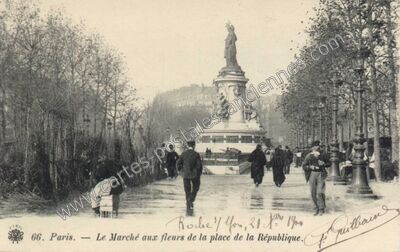 Carte postale ancienne Marche aux Fleurs — Paris 3e (Paris)