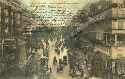 Carte postale ancienne Boulevard Montmartre — Paris 18e (Paris)