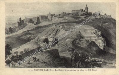 Carte postale ancienne Butte Montmartre — Paris 18e (Paris)
