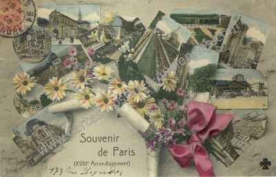 Carte postale ancienne Souvenir — Paris 18e (Paris)