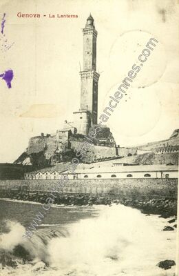 Carte postale ancienne La Lanterna — Genova — Italie