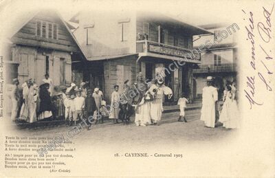 Carte postale ancienne Carnaval 1903 — Cayenne (Guyane)