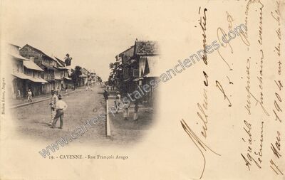 Carte postale ancienne Rue François Arago — Cayenne (Guyane)