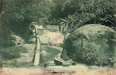 Carte postale ancienne La Cascade du Rorota — Cayenne (Guyane)