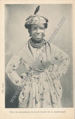 Carte postale ancienne Type de mulâtresse — Saint-Pierre (Martinique)