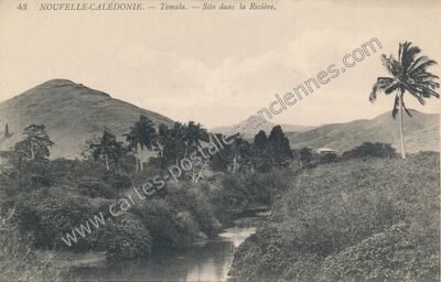 Carte postale ancienne Site dans la Rivière — Temala (Nouvelle-Calédonie)