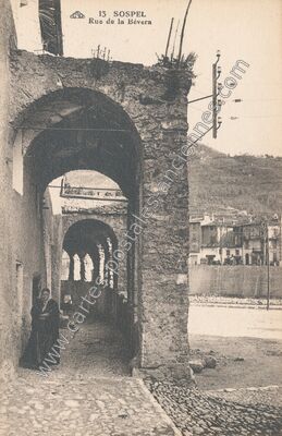 Carte postale ancienne Rue de la Bévera — Sospel (Alpes-Maritimes)
