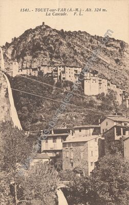 Carte postale ancienne La Cascade — Touët-sur-Var (Alpes-Maritimes)