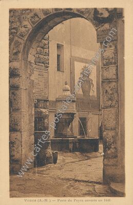 Carte postale ancienne Porte du Peyra ouverte en 1441 — Vence (Alpes-Maritimes)