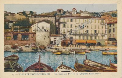 Carte postale ancienne Un coin du Port et la Chapelle Saint-Pierre — Villefranche-sur-Mer (Alpes-Maritimes)