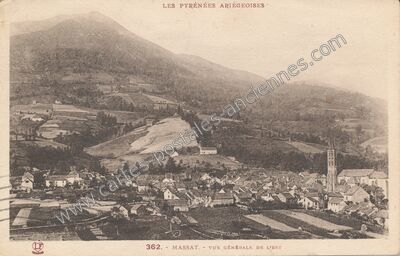 Carte postale ancienne Les Pyrénées Ariégeoises - Vue générale de l'Est — Massat (Ariège)