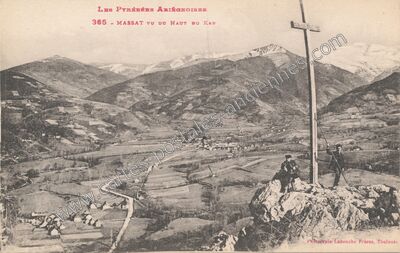 Carte postale ancienne Massat vu du Haut du Ker — Massat (Ariège)
