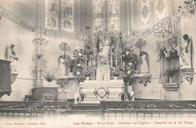 Carte postale ancienne Intérieur de l'Eglise - Chapelle de la St. Vierge — Les Riceys (Aube)