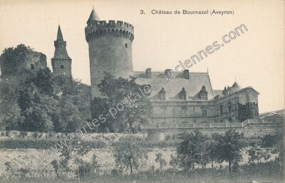 Carte postale ancienne Chateau de Bournazel — Bournazel (Aveyron)