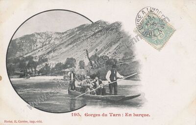 Carte postale ancienne Gorges du Tarn — Mostuéjouls (Aveyron)