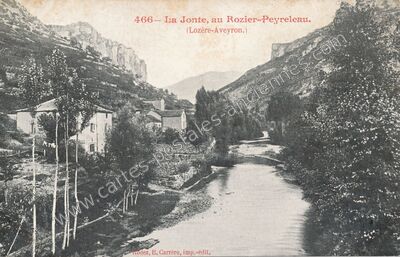 Carte postale ancienne Rozier Peyreleau — Peyreleau (Aveyron)
