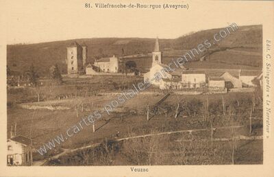 Carte postale ancienne Veuzac — Villefranche-de-Rouergue (Aveyron)