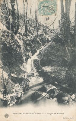 Carte postale ancienne Gorges de Morlhon — Villefranche-de-Rouergue (Aveyron)