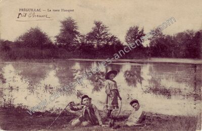 Carte postale ancienne La mare Flanquet — Préguillac (Charente-Maritime)
