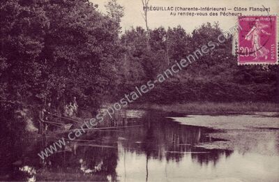 Carte postale ancienne Clône Flanquet au rendez-vous des Pêcheurs — Préguillac (Charente-Maritime)