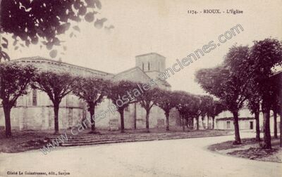 Carte postale ancienne L'Église — Rioux (Charente-Maritime)